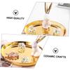 1pc Rabbit Jewelry Tray Nightstand Decor Jewelry Plate Earring Tray Ring Display Tray Table Top Decor Night Stand Decor Sundries Storage Tray Delicate Ceramic Gold Plated/489 view 4