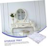 1pc Tray Trendy Necklaces Desk Top Organizer Choker Necklaces for Women Vanity Organizer Trendy Decor Tablescape Decor Jewelry Plate Cosmetic Leather Home Decoration/486 view 4