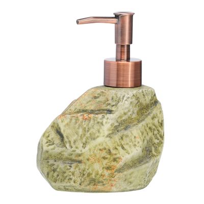 1pc Ceramic Press Bottle Ceramic Soap Dispenser Vintage Shampoo Bottle Home Decoration Decorative Pump Bottles Liquid Soap Bottle Hand Empty Lotion Ceramics Shampoo Pump/475(Green,15.5x12cm)