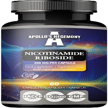 Nicotinamide Riboside (NR) 300 mg - 60 Niacin Vegan Capsules - 2 Months Supply - NAD+ Precursor - Vitamin B3 Supplement to Support Energy Metabolism and Reduce Tiredness - by Apollo's Hegemony