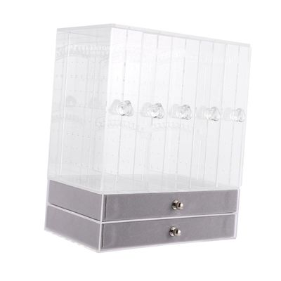 1pc Earrings Stand Makeup Storage Acrylic Necklace Holder Earring Holder Stand Jewelry Organizer Necklace Display Holder Desktop White Storage Rack High Capacity/516 ( Color : White , Size : 21.5x13x2