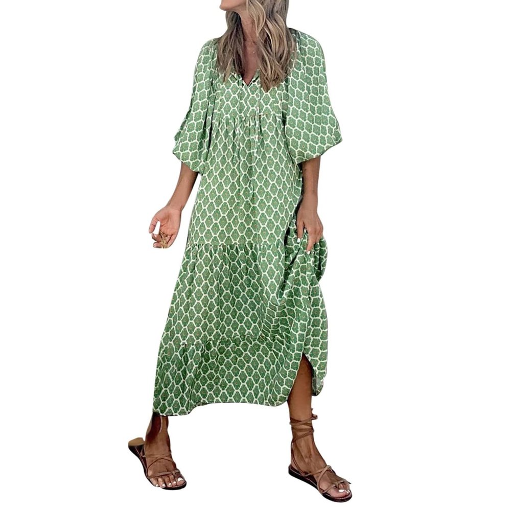 Womens Evening Dresses Rib-Knit Summer Outfits Summer Outfits 2024 Clothes Womens Linen Clothes Shift Sun Dresses for Women Casual with Sleeves Plus Size Linen for Women 2024 wrap