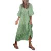 Womens Evening Dresses Rib-Knit Summer Outfits Summer Outfits 2024 Clothes Womens Linen Clothes Shift Sun Dresses for Women Casual with Sleeves Plus Size Linen for Women 2024 wrap view 1