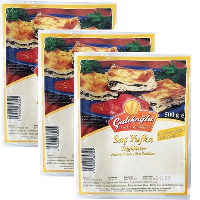 Calikoglu Teigblatter Filo Pastry Sheets phyllo dough 500 gram x 3 Packs