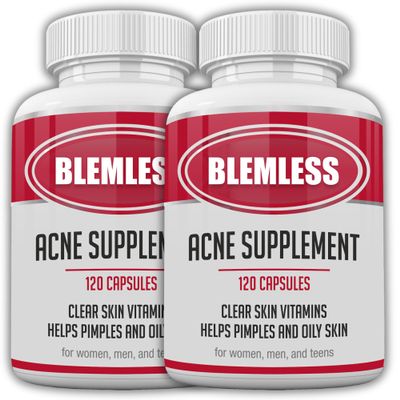 Blemless 120 Day- Clear Skin Supplement Pills Designed to Reduce Oily Breakouts from Spots & Blemishes with Vitamins A, B5, NAC, & Selenium for Women, Men, Teens, & Adults | 240 Natural Capsules