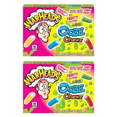 Caribou Candy Warheads Ooze Chewz Super Sour American Candy - Twin Pack of Intense Sour Sweets, 99g Each