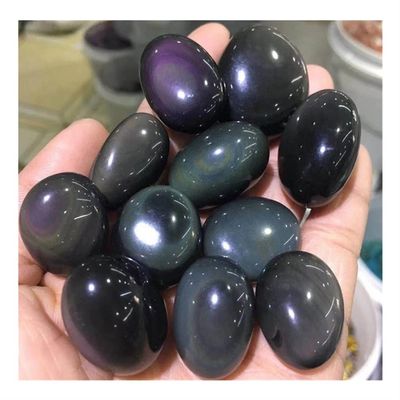 CZAOINCU Home Collections Natural Magic Bulk Natural Polished Carnelian Gemstone Obsidian Quartz Tumbled Crystals Stones for Decoration (Color : Rainbow Obsidian)