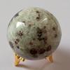 CZAOINCU Home Collections White Moonstone Rare with Garnet Patches 45-48 mm Ball Sphere with Stand Gemstone Carved Crystal Devotional Spiritual Metaphysical view 3