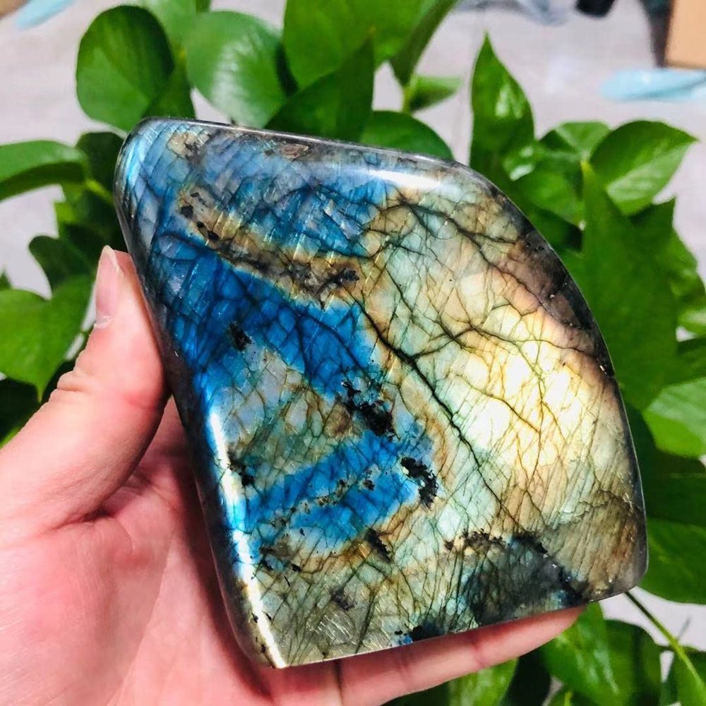 BIANMTSW Home Collections Natural Crystal 200g-2100g Natural Flashy Labradorite Quartz Crystal Stone for Display 1PC (Color : 1960g-2100g 1pc)