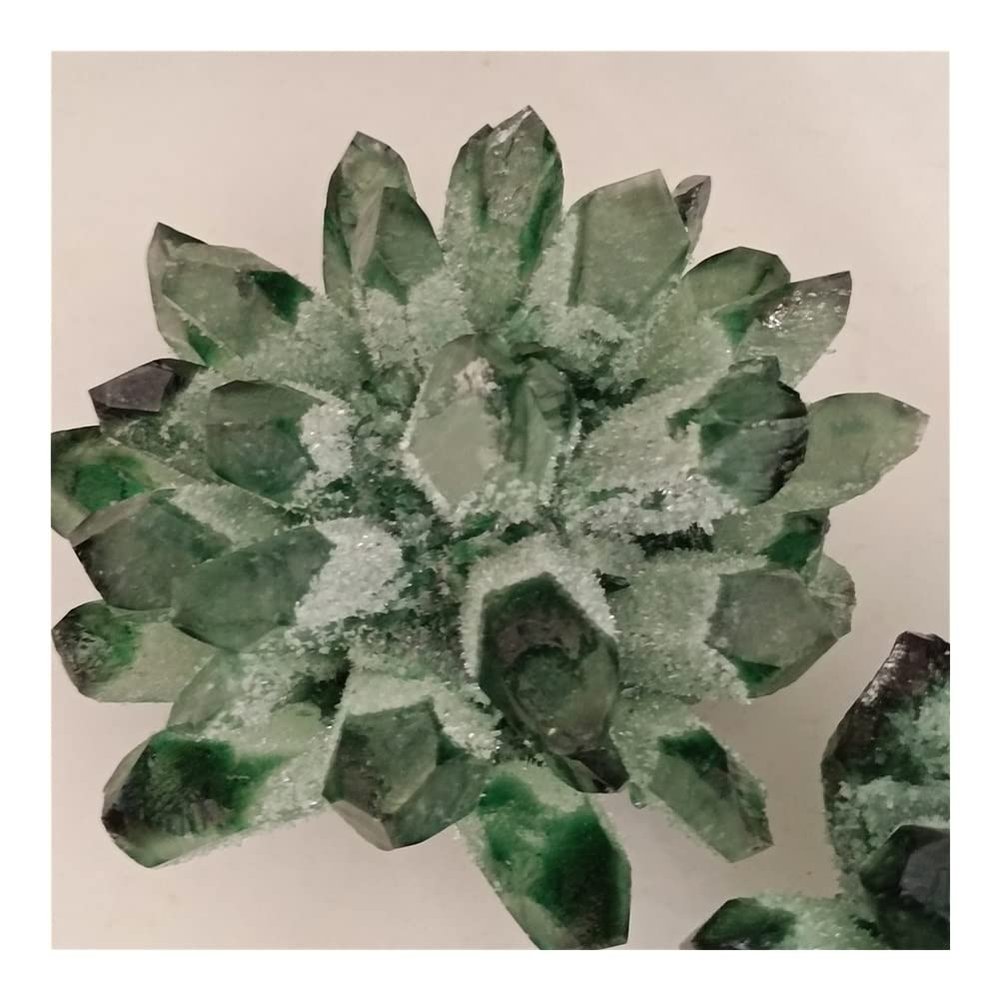 CZAOINCU Crystal 750-850g 1pc Natural Green Phantom Quartz Crystal Cluster Gemstone Geode Adornment Suitable for Home Office Decoration