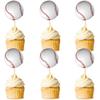 Ercadio 24 Pack Double Sided Base Ball Cupcake Toppers Sports Base Ball Cupcake Picks Base Ball Birthday Cake Decorations Baby Shower Base Ball Sports Theme Party Cake Decoration view 1