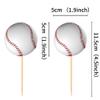 Ercadio 24 Pack Double Sided Base Ball Cupcake Toppers Sports Base Ball Cupcake Picks Base Ball Birthday Cake Decorations Baby Shower Base Ball Sports Theme Party Cake Decoration view 2