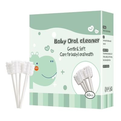60-Pack Baby Tongue Cleaner, Baby Oral Cleaner with Handle for Babies Ages 0-36 Month