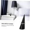 32 Pcs Tapered Ring Display Stand Acrylic Ring Stand Mannequin Ring Holder Crystal Display Stand Ring Organizer Holder Cone Shape Rings Stand Photo Jewelry Display Rack/383 (Color : Blackx3pcs, Size view 4