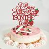 Florcmet A Berry Sweet Baby is on the Way Cake Topper, Glitter Strawberry Cake Pick for Fruit Theme Baby Shower Kids Birthday Party Strawberry Fruit Party Cake Decorations Supplies view 2