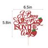 Florcmet A Berry Sweet Baby is on the Way Cake Topper, Glitter Strawberry Cake Pick for Fruit Theme Baby Shower Kids Birthday Party Strawberry Fruit Party Cake Decorations Supplies view 4