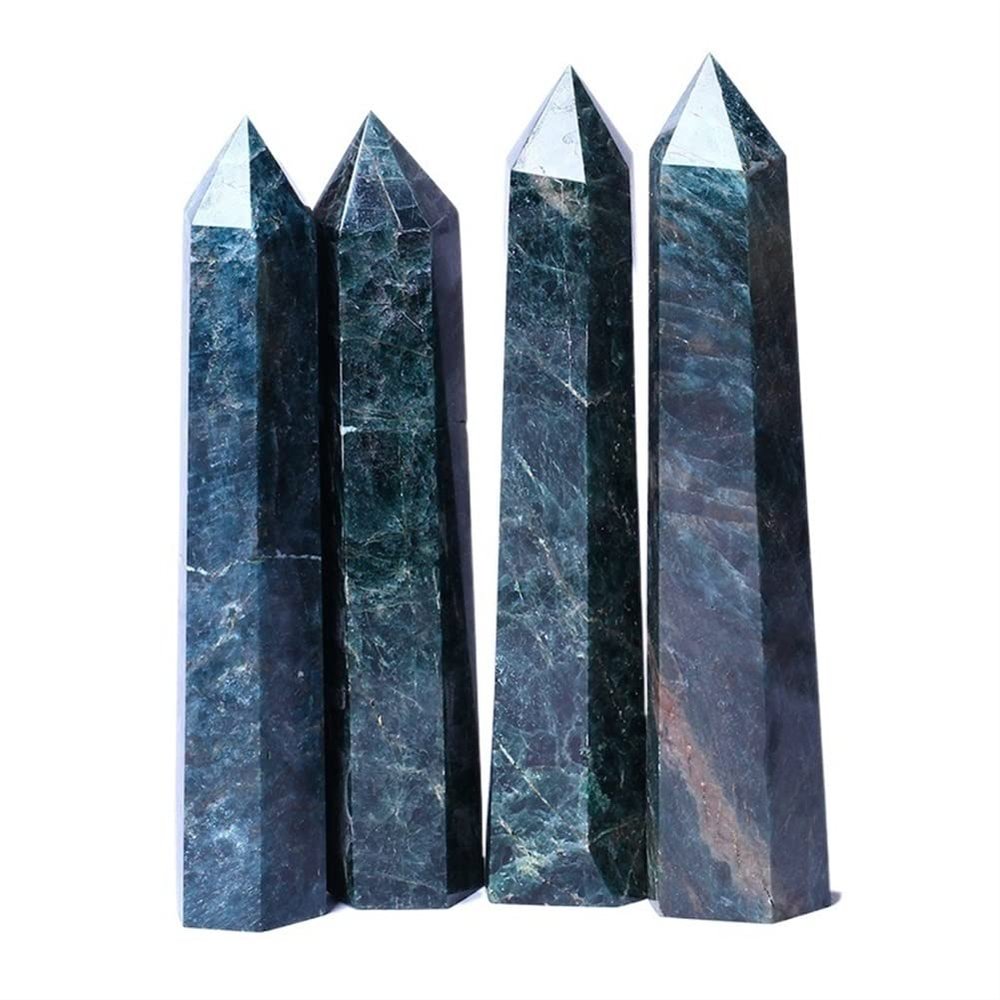 CZAOINCU Home Collections Home Natural Crystal Wand Tip Green Apatite Tower Apatite Wand Tip Pack of 1 (Size : 7-8cm)