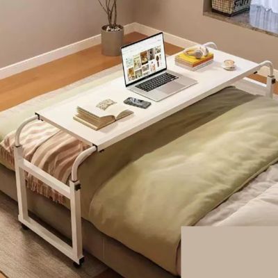 Yidlkecqey Overbed table 140 * 45,over the bed table with wheels,overbed table with wheels adjustable height,over the bed table,bed table, bed table tray,bed table with wheels (Color : White)