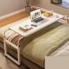Yidlkecqey Overbed table 140 * 45,over the bed table with wheels,overbed table with wheels adjustable height,over the bed table,bed table, bed table tray,bed table with wheels (Color : White) view 1