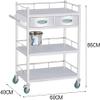2-Layer Medical Trolley Stainless Steel Rolling Cart For Maximum Load 150kg (Size:604086cm,Color:Double Drawer) view 2