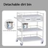 2-Layer Medical Trolley Stainless Steel Rolling Cart For Maximum Load 150kg (Size:604086cm,Color:Double Drawer) view 3