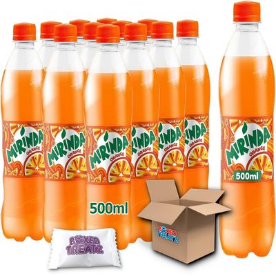 Mirinda Orange Bottles 12x500ml | Sparkling Orange Soda Drink Multi-Pack Boxed Treatz