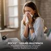 Pocket Tissues Tissue Paper 3ply Thickness Soft Pocket Paper Tissue Mini Facial Tissue for Blowing Noses Wiping Mouths Cleaning Makeup Home Travel Essential 10cm x 5cm x 2.5cm White (Pack of 6) view 3