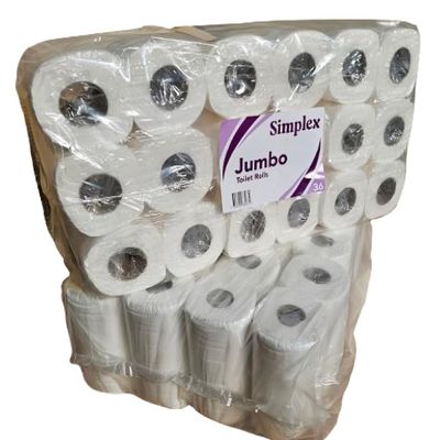 72 Jumbo Toilet Tissue Rolls 2 Ply Quilted Pure Paper Super Maxx