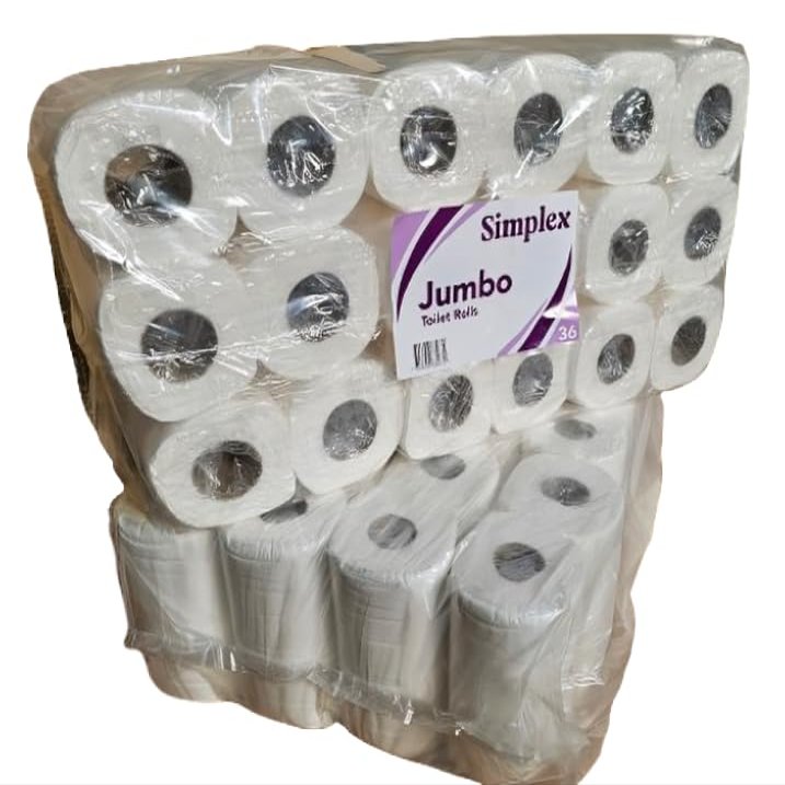 72 Jumbo Toilet Tissue Rolls 2 Ply Quilted Pure Paper Super Maxx