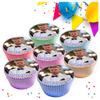 12x YOUR OWN PERSONALISED PHOTO OR LOGO EDIBLE ICING 6.5 cms CUPCAKE TOPPERS DECORATIONS view 1
