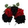 1pc Rose Headband Flower Hair Hoop Headbands for Lash Extensions Halloween Wreath Fairy Flower Hair Accessory for Women Spring Flower Tiara Bride Red Rose European Fashion Fabric/127 view 1