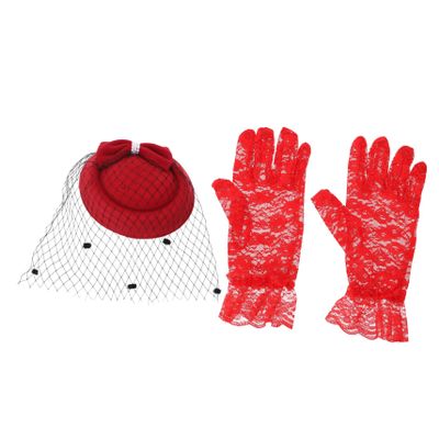 1 Set Cocktail Hat Womans Hats Headbands Womans Suit Decorative White Suit for Women Floral Decorations/216 (Color : Red, Size : 17X13X4CM)