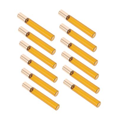 12pcs Essential Oil Roller Bottle Container Lip Balm Tube Amber Oil Portable Shampoo Bowl Empty Roller Bottles Perfume Roll-on Bottle Travel Aluminum Alloy Liquid Scroll Wheel/160