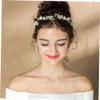 1pc Flower Headband Gold Hair Accessories Rhinestone Hair Bridal Headdress Garland Headwear Bridal Crystal Hair Bands Pearl Jewelry Bridal Vine Bride Alloy Shell Flower Wreath/150 view 2