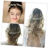 1pc Flower Headband Gold Hair Accessories Rhinestone Hair Bridal Headdress Garland Headwear Bridal Crystal Hair Bands Pearl Jewelry Bridal Vine Bride Alloy Shell Flower Wreath/150 view 3