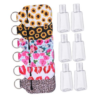 12pcs Bottle Set Empty Bottle Keychain Perfume Bottle Keychain Refillable Bottles Keychain Mini Containers Perfume Sun Bottle Lip Balm Pouch Portable Neoprene Hand Bottle/140