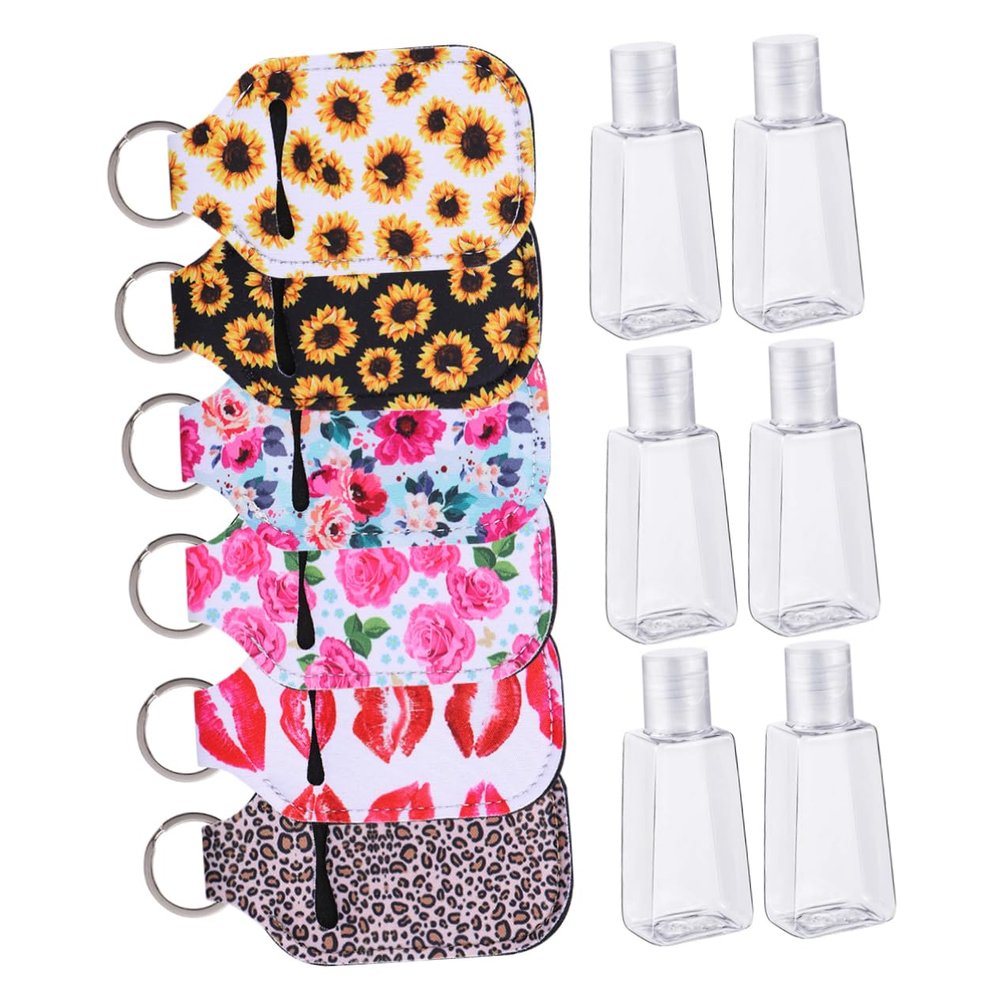 12pcs Bottle Set Empty Bottle Keychain Perfume Bottle Keychain Refillable Bottles Keychain Mini Containers Perfume Sun Bottle Lip Balm Pouch Portable Neoprene Hand Bottle/140
