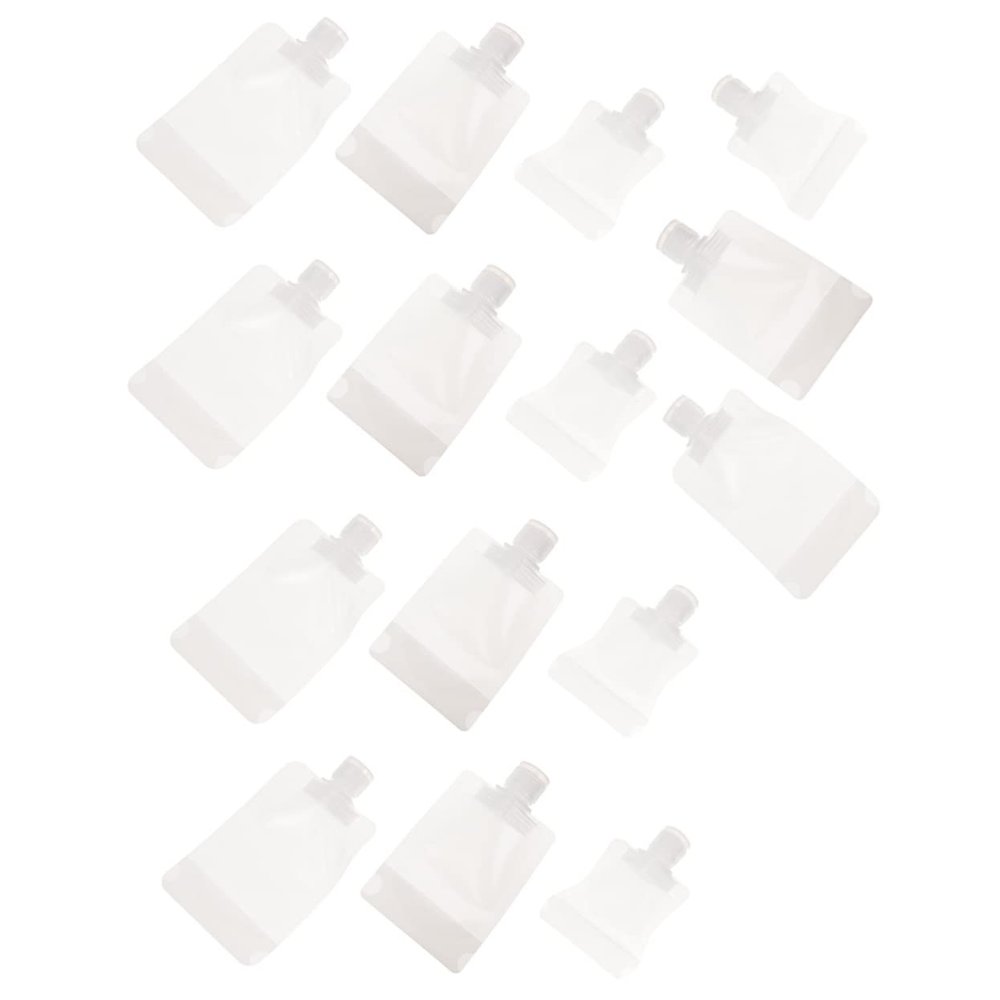 15pcs Lotion Bottle Empty Lotion Bag Squeeze Pouches Refillable Lotion Containers Travel Vanity Bag Travel Lotion Portable Lotion Bag Travel Money Liquid Bag White Clamshell Pe/131
