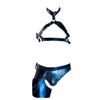 JPXJGT Mens Muscle Harness Sport Shoulder Strap with Jock Strap Lingerie Set Cosplay Clubwear Costume(Black,One Size) view 1