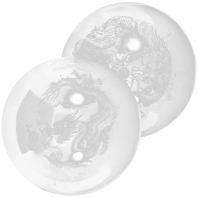 Anneome 2pcs Small Glass Hand Massaging Balls for Adults Portable Stress Relief Hand Therapy Balls with Smooth Polished Design and Relaxation