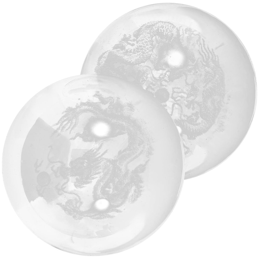 Anneome 2pcs Small Glass Hand Massaging Balls for Adults Portable Stress Relief Hand Therapy Balls with Smooth Polished Design and Relaxation