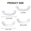 2 Pairs Clip in Veneers Teeth Silicone Dentures Fake Braces, Comfort Fit Flex Cosmetic Teeth Top and Bottom Set, Natural Shade Confident Enhancer for Men and Women (White) view 2