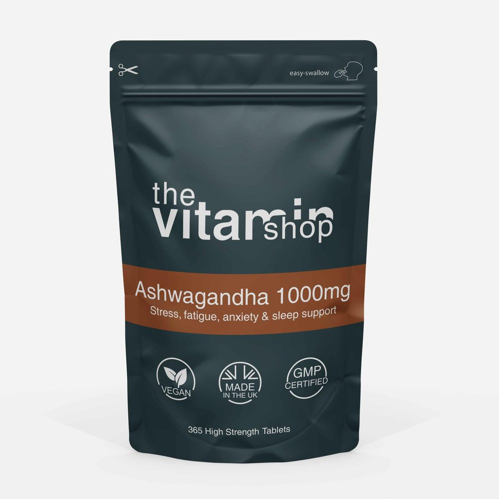 Ashwagandha Root 1000mg Tablets | 365 Tablets - One Year Supply | Grip Sealed Pouch | Same Day Fast Secure Dispatch