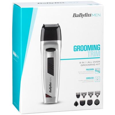 BaBylis 8 in 1 Grooming Kit - for Total Face and Body Grooming - Kit with Nose Trimmer Head - Easy Removal of Unwanted Nose and Ear Hair