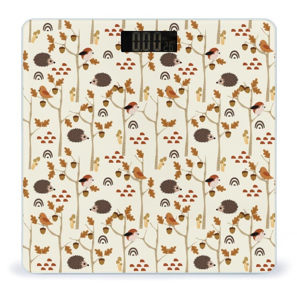 Hedgehog And Acorn Digital Bathroom Scale Print Body Scales Weighing Scales For Home Women Men Gift