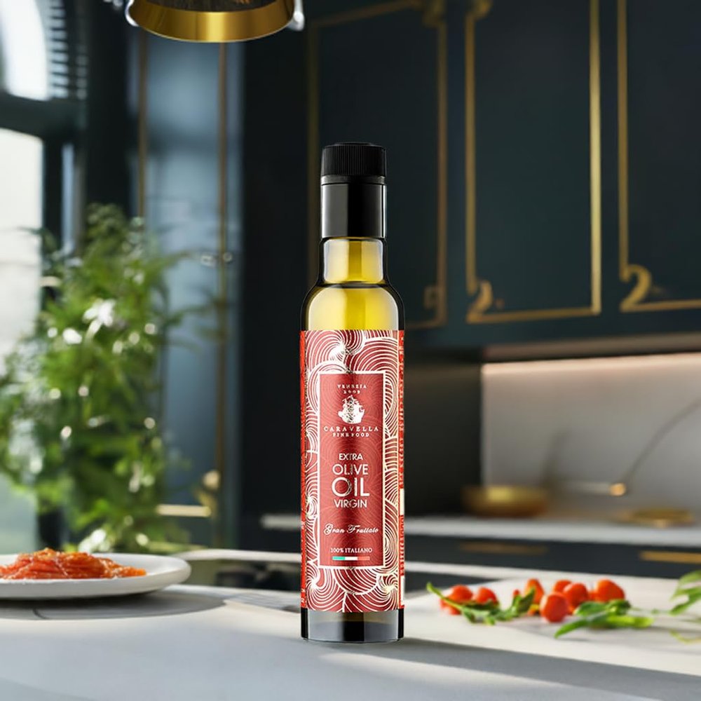 Caravella Extra Virgin Olive Oil Granfruttato 250 ml - 100% italian - Premium Gourmet - Cold extraction - High in Polyphenols and antioxidants - Fresh harvest 2024 Oil campaign (6)