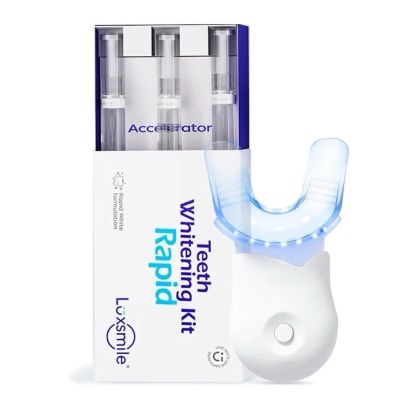 LUXSMILE Professional LED Rapid Teeth Whitening Kit, 60 Home Treatments, Zero Sensitivity, Enamel Safe, Dentist Formulated Whitener, White Smile Kit