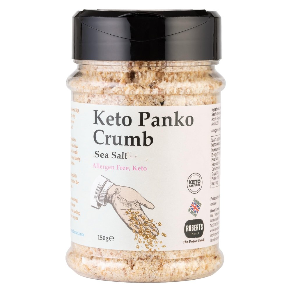 Keto Panko Rind Crumb 3 X 150g Pots - Available in Multiple Flavours - Keto, Gluten & Allergen Free, Low Carb, High Protein - Handmade in Britain with Family Recipe (Sea Salt)