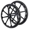 24Inch Manual Wheelchair Rear Wheel Caster, Solid Wheel Replacement For Disabled, Elderly Health-Care Walk Chair Walker Wheelchairs, 1/2" Bearings, Black view 1