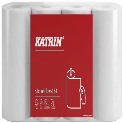 KATRIN KITCHEN TOWEL 2-PLY WHITE PK4